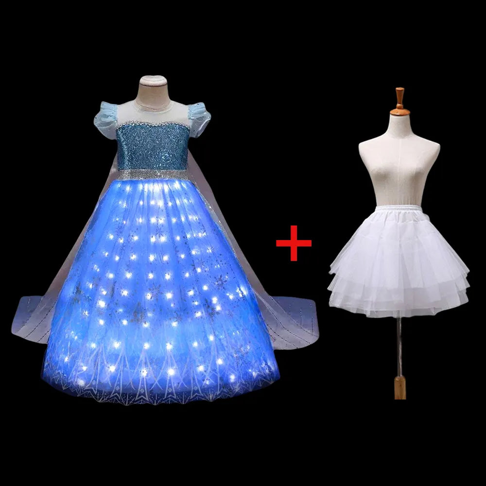 Frozen Princess Elsa LED Light Up Dress