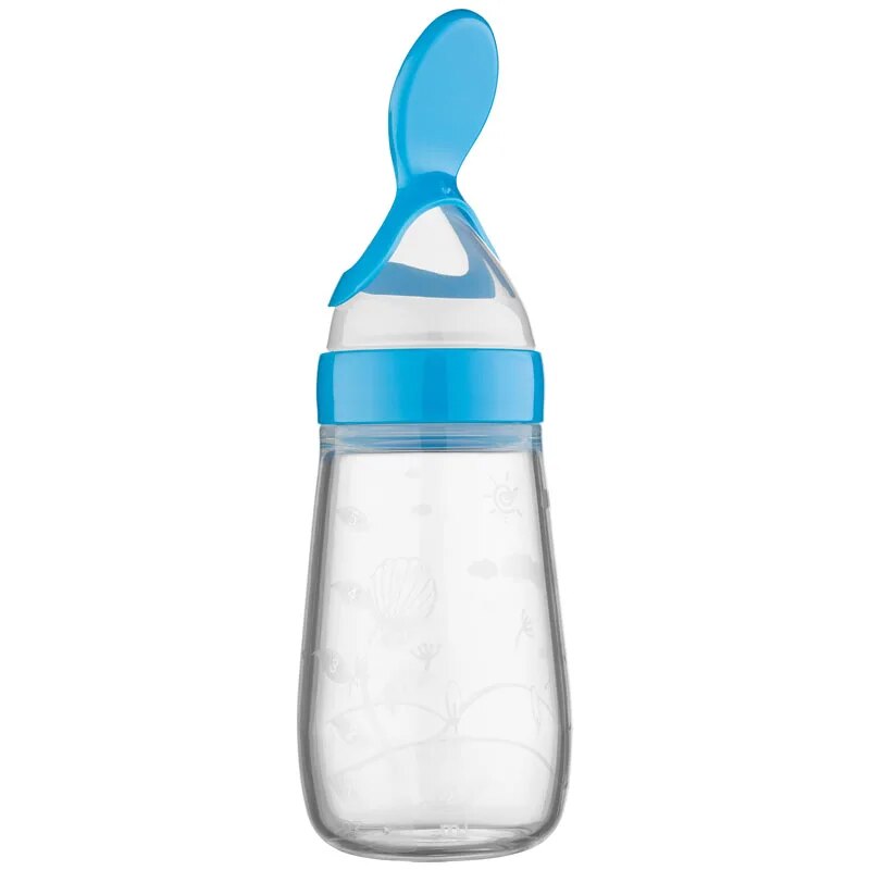 Silicone Spoon Safe Squeezing Feeding Bottle