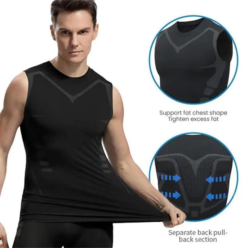 Men Shaping Sleeveless Compression Vest Sport Activewear