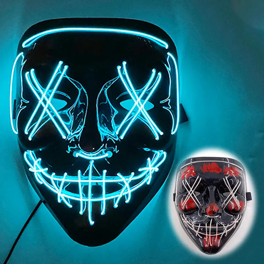 Luminous Neon Glow In The Dark Purge Party Masks Cosplay Costume