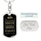 To My Son | Dog Tag Keychain