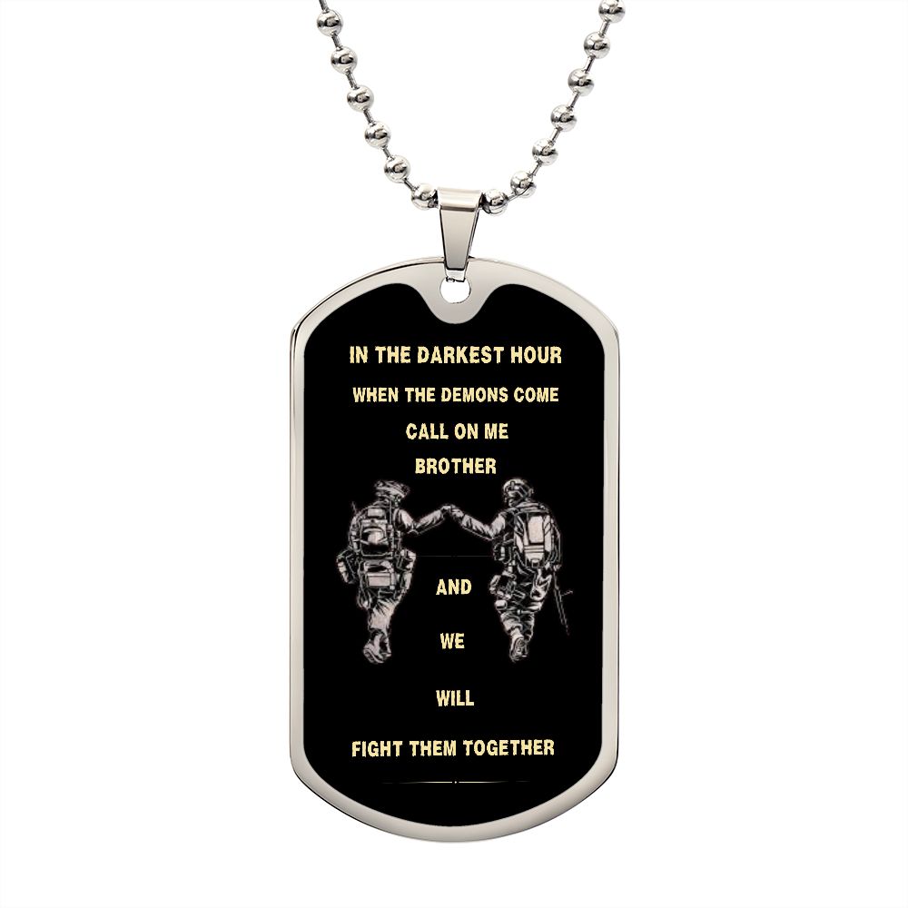 Call on Me Brother | Soldier Dog Tag Necklace 🎁💎