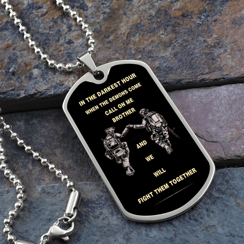 Call on Me Brother | Soldier Dog Tag Necklace 🎁💎