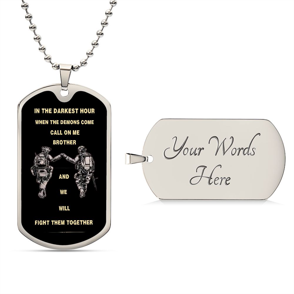 Call on Me Brother | Soldier Dog Tag Necklace 🎁💎