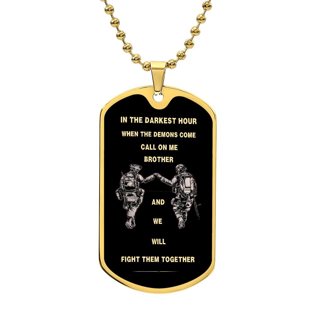 Call on Me Brother | Soldier Dog Tag Necklace 🎁💎